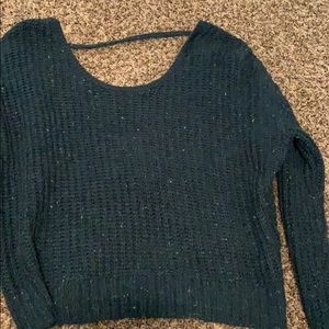 dark blue green sweater